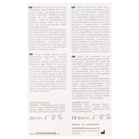 Zestaw easyANAL - pielęgnacja i lubrykant (2 szt.)