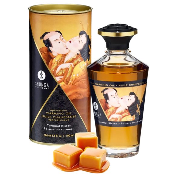 Shunga - Olejek do masażu rozgrzewający - karmel (100 ml)