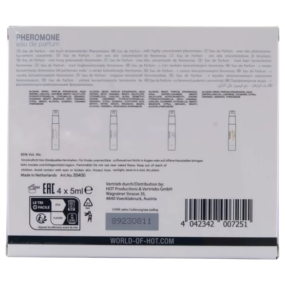 HOT LMTD - perfumy z feromonami dla kobiet - zestaw 4x5ml