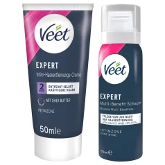   Veet - krem do depilacji intymnej i nawilżająca pianka dla kobiet (2×50 ml)