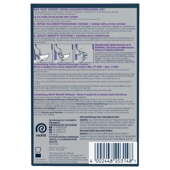 Veet - krem do depilacji miejsc intymnych i nawilżająca pianka dla kobiet (2×50 ml)