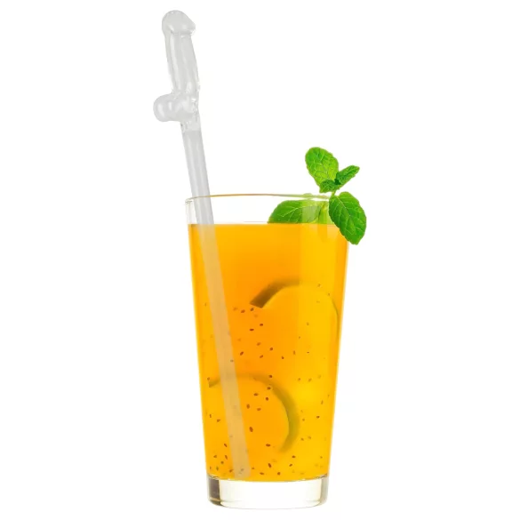 Straw Willy - słomki do napojów w kształcie penisa - przezroczyste - 4 sztuki