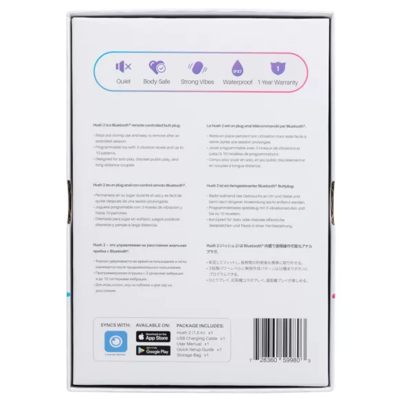 Lovense Hush 2 S - wibrator analny sterowany aplikacją (38 mm, czarny)