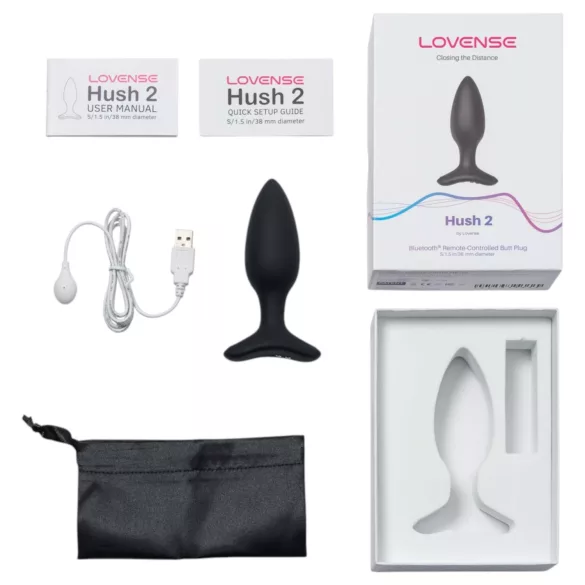 Lovense Hush 2 S - wibrator analny sterowany aplikacją (38 mm, czarny)