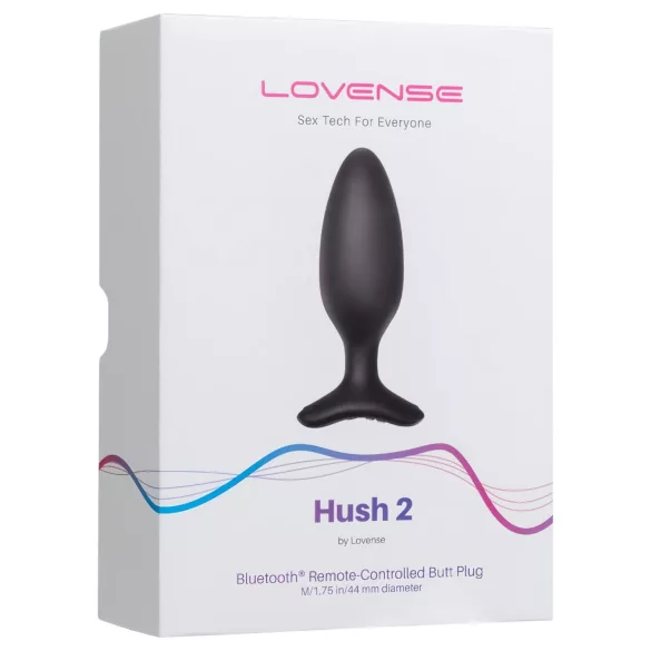 Lovense Hush 2 M - wibrujący korek analny sterowany aplikacją (45 mm, czarny)