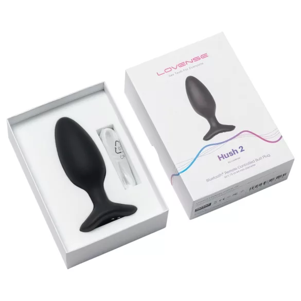 Lovense Hush 2 M - wibrujący korek analny sterowany aplikacją (45 mm, czarny)
