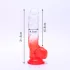 Sunfo - dildo z jądrami z przyssawką - 21 cm - przezroczysto-czerwony
