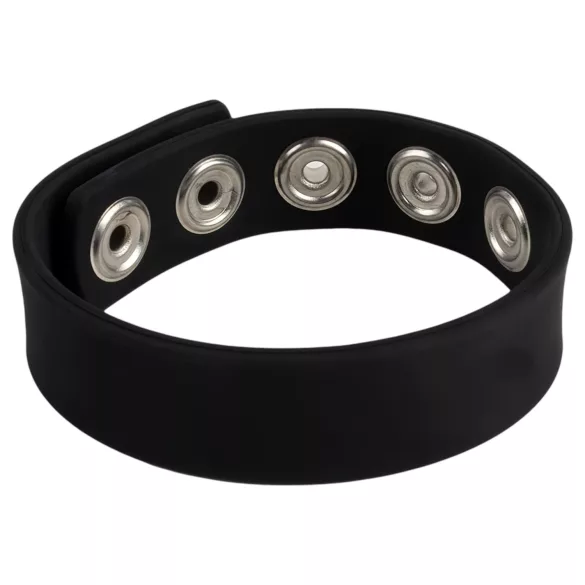 Pulselock Forge - regulowany silikonowy pierścień na penisa z zatrzaskiem (czarny) - 228 mm