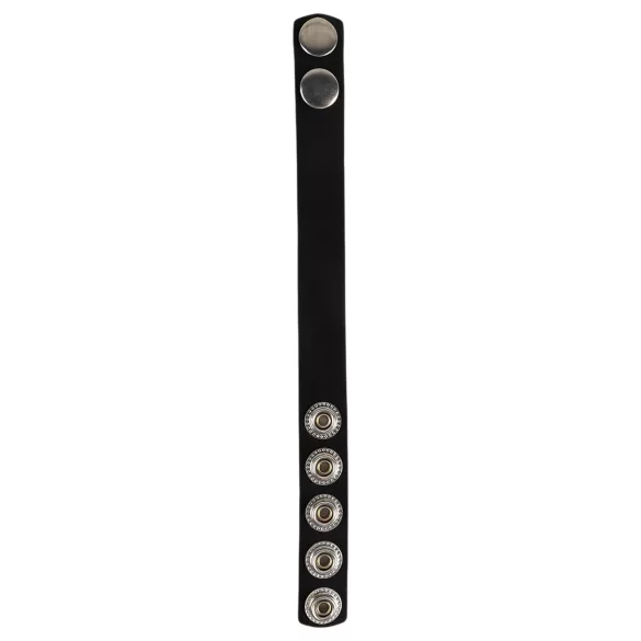 Pulselock Forge - regulowany silikonowy pierścień na penisa z zatrzaskiem (czarny) - 228 mm