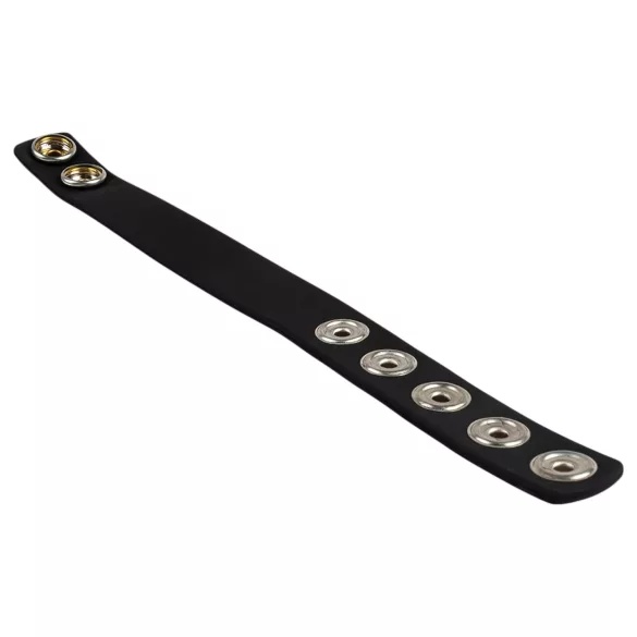 Pulselock Forge - regulowany silikonowy pierścień na penisa z zatrzaskiem (czarny) - 228 mm