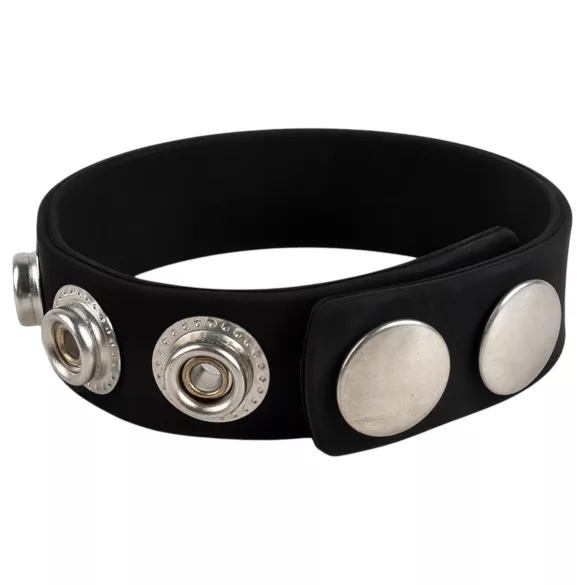 Pulselock Forge - regulowany silikonowy pierścień na penisa z zatrzaskiem (czarny) - 228 mm