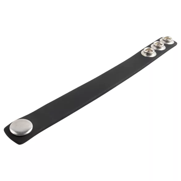 Pulselock Forge - regulowany silikonowy pierścień na penisa z zatrzaskiem (czarny) - 200 mm