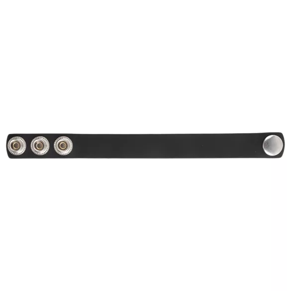 Pulselock Forge - regulowany silikonowy pierścień na penisa z zatrzaskiem (czarny) - 200 mm