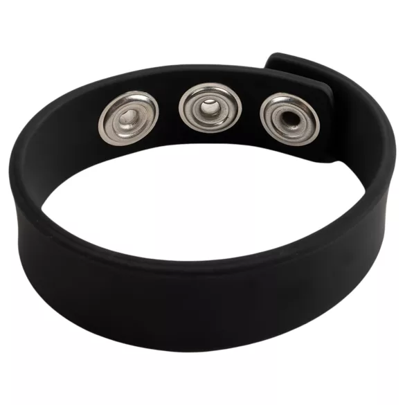 Pulselock Forge - regulowany silikonowy pierścień na penisa z zatrzaskiem (czarny) - 200 mm