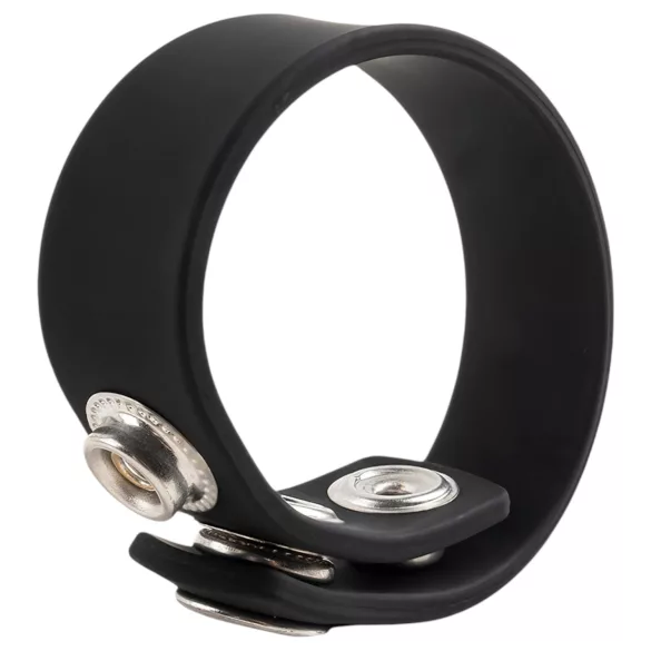 Pulselock Forge - regulowany silikonowy pierścień na penisa z zatrzaskiem (czarny) - 200 mm