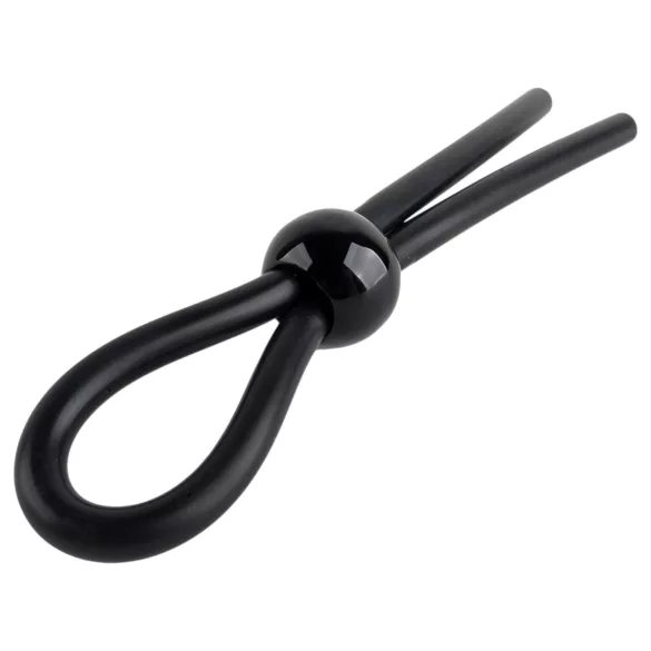 Pulselock Forge - regulowany silikonowy pierścień na penisa z pętlą (czarny)