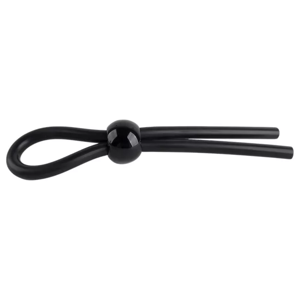 Pulselock Forge - regulowany silikonowy pierścień na penisa z pętlą (czarny)