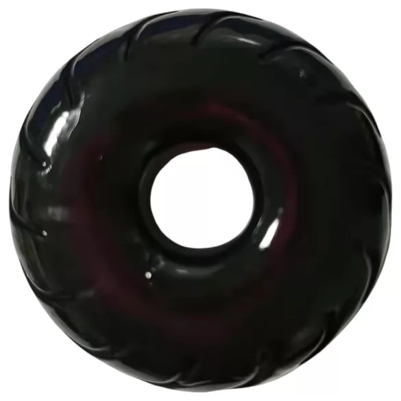 Pulselock Forge - pierścień erekcyjny z TPE z motywem koła (czarny) - 19 mm