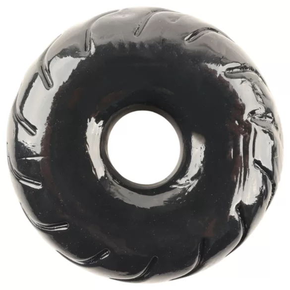 Pulselock Forge - pierścień erekcyjny z TPE z motywem koła (czarny) - 19 mm