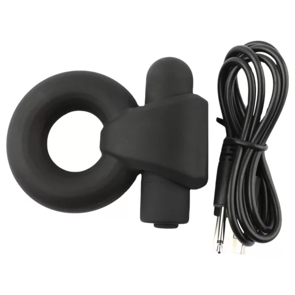 Pulselock Vantr - wibrujący pierścień na penisa i jądra z akumulatorem (czarny) - 25 mm