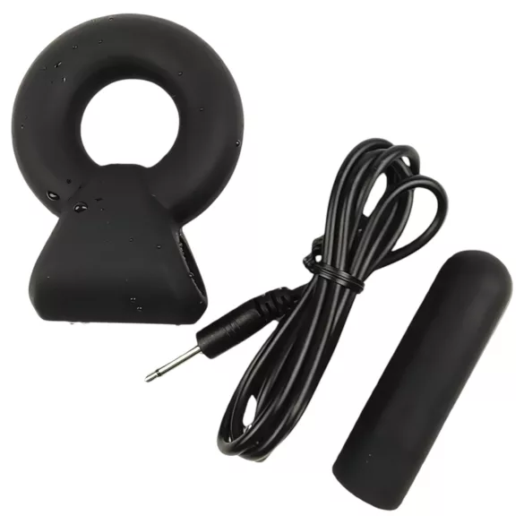 Pulselock Vantr - wibrujący pierścień na penisa i jądra z akumulatorem (czarny) - 25 mm