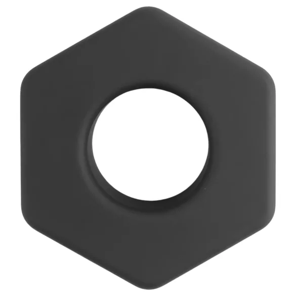 Pulselock Forge - silikonowy pierścień na penisa w kształcie nakrętki (czarny) - 22 mm