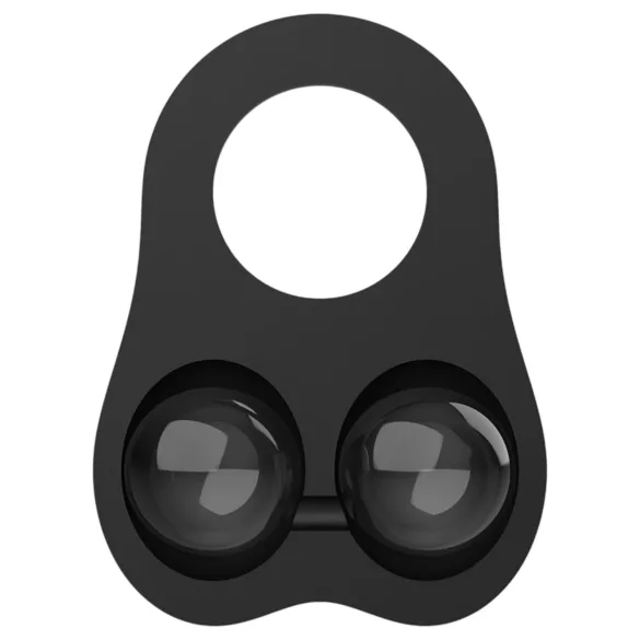 Pulselock Taur - silikonowy pierścień na jądra z obciążonymi kulkami (czarny)