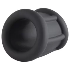  Pulselock Cocktura - karbowany silikonowy pierścień na penisa (czarny) - 30 mm
