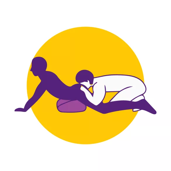 Desirel Magic Pillow - dmuchana poduszka erotyczna z uchwytem na dildo (fioletowa)