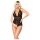 Mapalé - koronkowe body z otwartym przodem (czarne) - XL