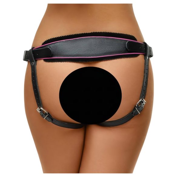 ZADO - majtki skórzane do strap-on - czarne - S-L