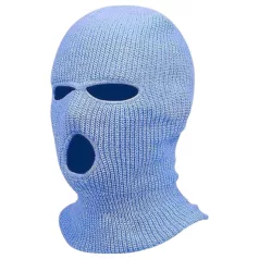 Balaclava - maska erotyczna z otworami - dzianina niebieska