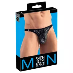 Svenjoyment - stringi męskie - z cyrkoniami - czarne - M