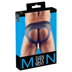   Svenjoyment - jockstrap męski z otwartym krokiem - czarno-niebieski - L
