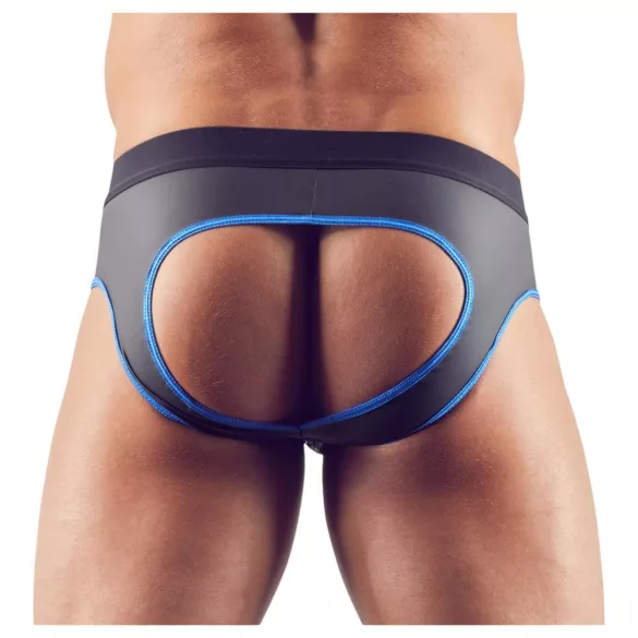 Svenjoyment - jockstrap męski z otwartym krokiem - czarno-niebieski - L