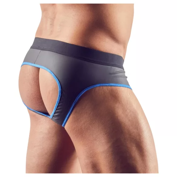 Svenjoyment - jockstrap męski z otwartym krokiem - czarno-niebieski - XL