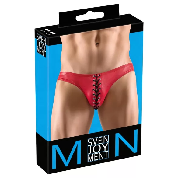 Svenjoyment - slip męski sznurowany - czarny/czerwony - M