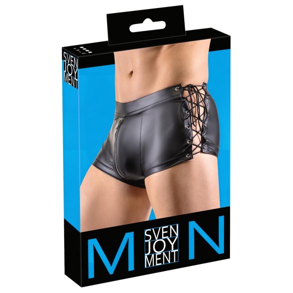Svenjoyment - matowe bokserki z bocznym sznurowaniem (czarne) - M