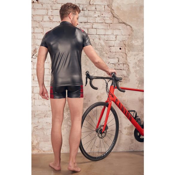 NEK - bluza męska z czerwonymi wstawkami i zamkiem - czarna - L