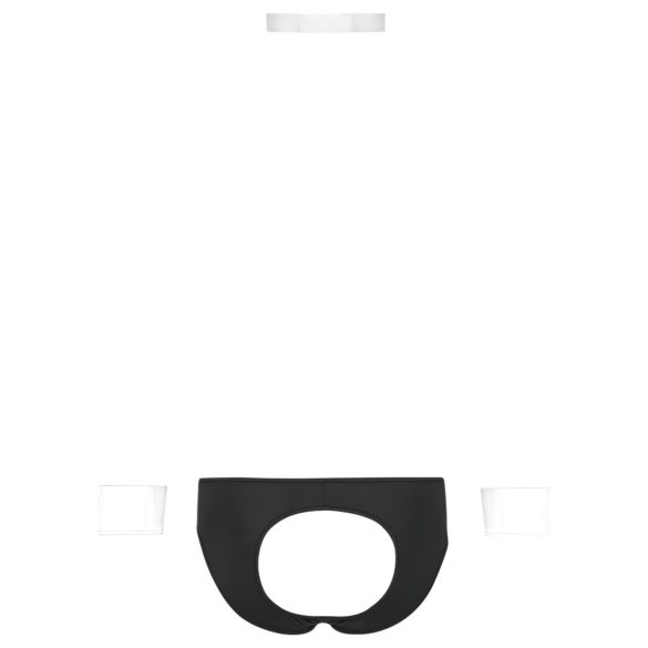 Svenjoyment - męski kostium tanga kelner - czarno-biały