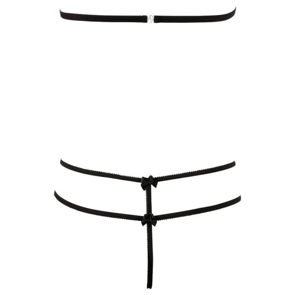 Cottelli - komplet erotyczny otwarty - koronka - czarny