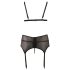 Cottelli Plus Size - koronkowa bielizna trio (czarna)