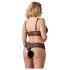 Cottelli Plus Size - koronkowy zestaw biustonosz (czarny) - XXL