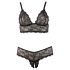 Cottelli Plus Size - koronkowy zestaw biustonosz (czarny) - XXL