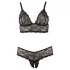 Cottelli Plus Size - komplet bielizny koronkowej - czarny - XXL