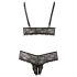 Cottelli Plus Size - koronkowy zestaw biustonosz (czarny) - XXL