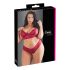 Cottelli Plus Size - miękki koronkowy zestaw biustonoszy (czerwony) - 4XL