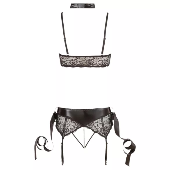 Cottelli Bondage - komplet bielizny erotycznej z koronki 5-częściowy - XL