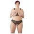 Cottelli Plus Size - komplet bielizny z koralikami - czarny