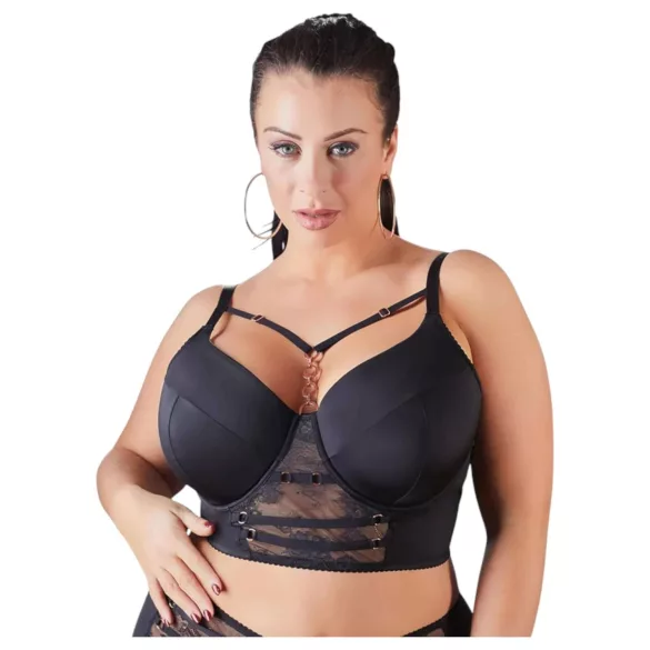 Cottelli Plus Size - koronkowy biustonosz z ramiączkami (czarny) - 85E